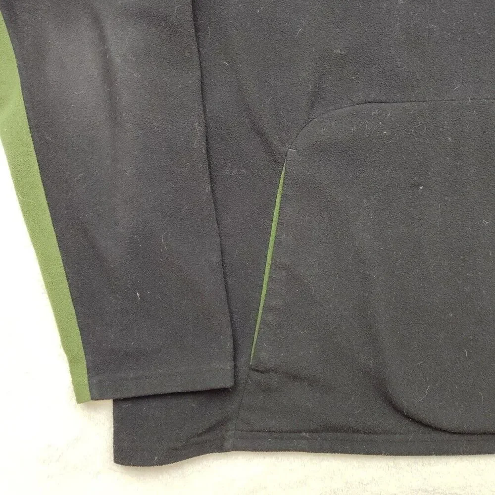 North Face Hoodie Men Extra Large Black Green Fleece Pullover Outdoor Hiking TNF